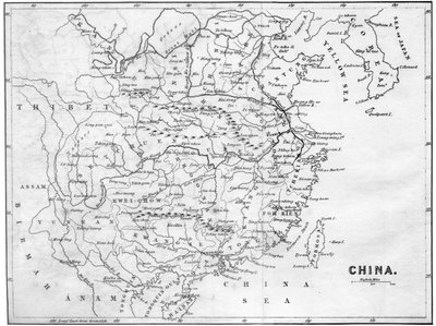 Karta över Kina, 1847 av Unbekannt