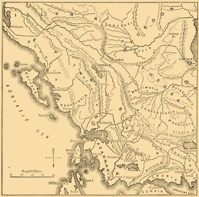 Karta över Epirus och västra Grekland, 1890. av Unbekannt