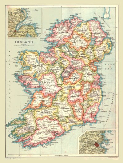 Karta över Irland, 1902. av Unbekannt