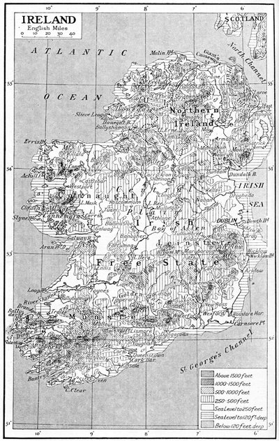 Karta över Irland, c1930-talet av Unbekannt