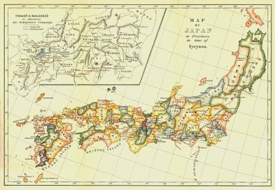 Karta över Japan i provinserna i Iyeyasus tid, 1903. av Unbekannt