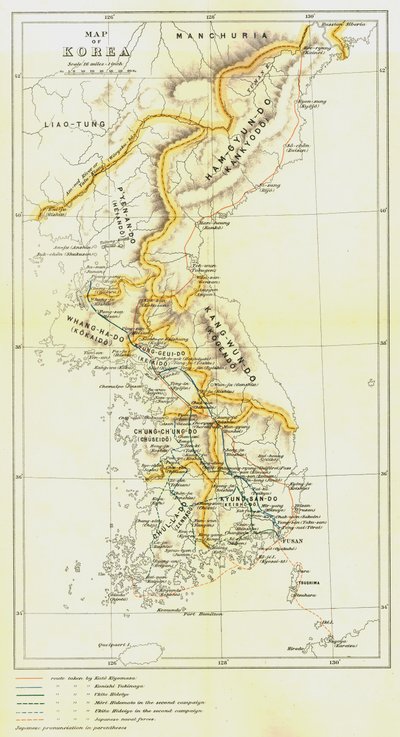 Karta över Korea, 1903. av Unbekannt