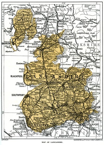 Karta över Lancashire, 1924-1926 av Unbekannt