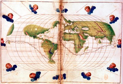 Karta över Magellans resa runt jorden, 1519-1521 av Unbekannt