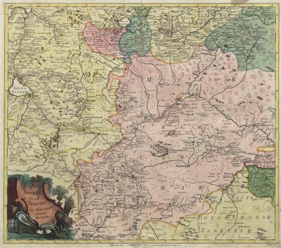 Karta över Moskva guvernement och delar av närmaste provinser, 1745 av Unbekannt