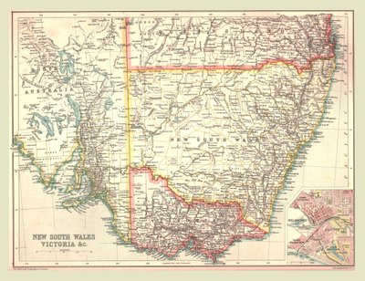 Karta över New South Wales och Victoria, 1902. av Unbekannt