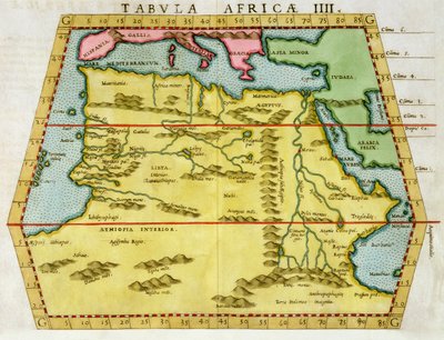Karta över Nordafrika, c1580-talet av Unbekannt