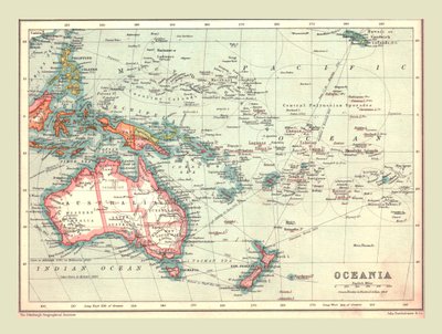 Karta över Oceanien, 1902. av Unbekannt