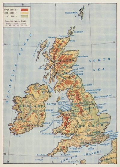 Karta över de brittiska öarna, 1910 av Unbekannt