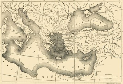 Karta över det bysantinska riket under 800-talet, 1890. av Unbekannt