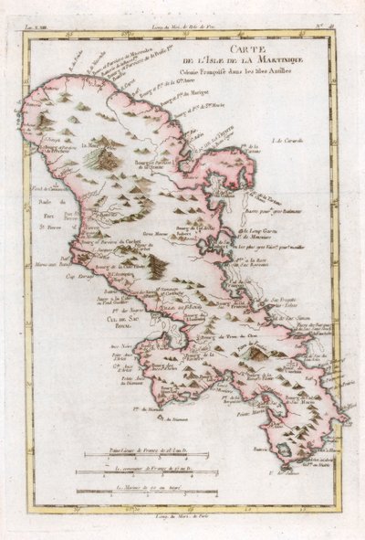 Karta över den karibiska ön Martinique, c1783 av Unbekannt