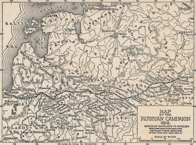 Karta över den ryska kampanjen, 1812, 1896 av Unbekannt