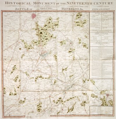 Karta över Waterloo-kampanjen, 1815, Walmer Castle, Kent av Unbekannt