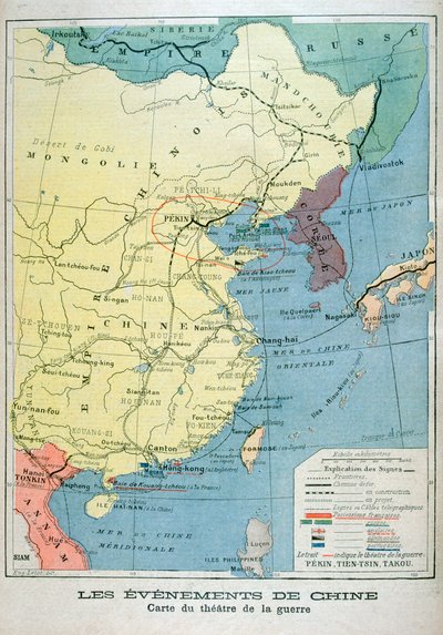 Karta över krigets teater i Kina, 1900 av Unbekannt