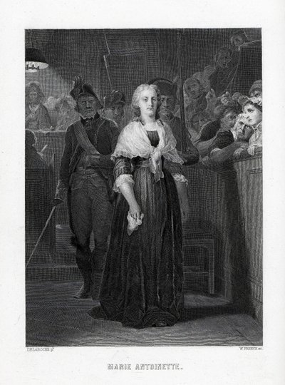 Marie Antoinette lämnar konventet efter domen, 1882 av Unbekannt