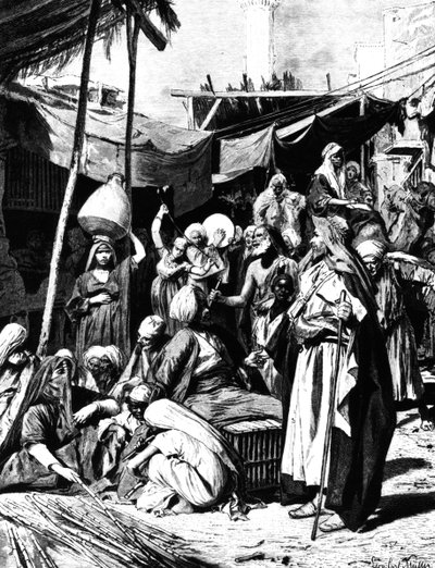 Marknad i Tantah, Egypten, 1880 av Unbekannt