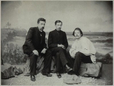 Maxim Gorkij, Ivan Bunin och Nikolai Teleshov, 1900 av Unbekannt