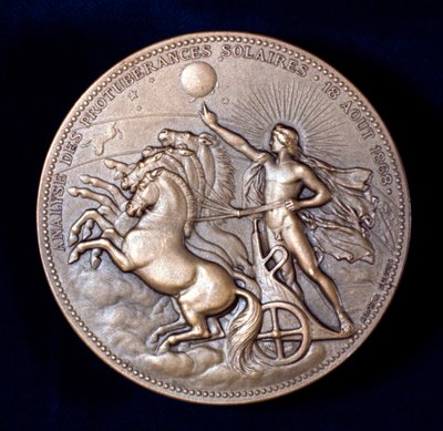 Medalj till minne av Pierre Janssen och Norman Lockyer, franska och engelska astronomer, 1868 av Unbekannt