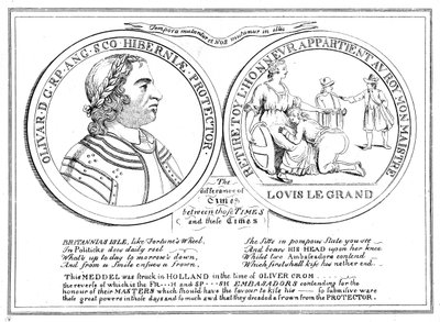 Medalj från Oliver Cromwells tid, 1600-talet av Unbekannt