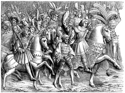 Möte på gulddukens fält, c1500-talet 1849 av Unbekannt