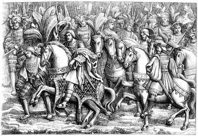 Möte på gulddukens fält, c1500-talet 1849 av Unbekannt