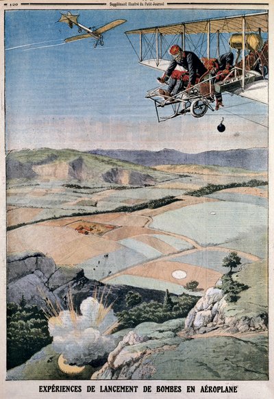 Medlemmar av den franska flygkåren på bombövningar i Chalons, 1912 av Unbekannt