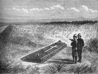 Minnessten på platsen där prins Louis Napoleon dödades, c1880 av Unbekannt