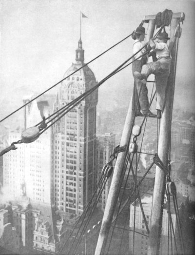 Män vars nerver överträffar den hos en bergsbestigare på ett stup, c1935 av Unbekannt