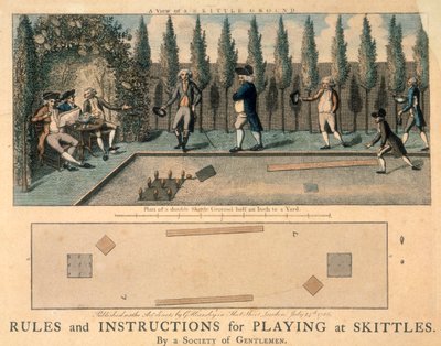 Män som spelar käglor, 1786 av Unbekannt