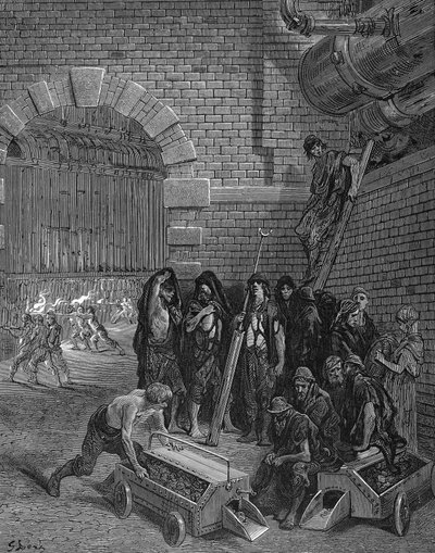 Män som tar en paus från att ladda replikerna, Lambeth Gasworks, 1872 av Unbekannt