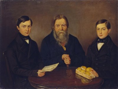 Köpman Smurov med söner, 1840-talet av Unbekannt