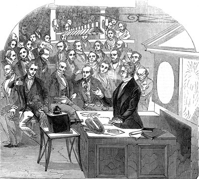 Michael Faraday föreläser om elektricitet och magnetism, Royal Institution, London, 1846 av Unbekannt