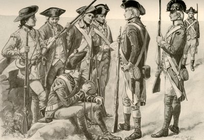 Militära uniformer i Amerika, c1770, 1937. av Unbekannt