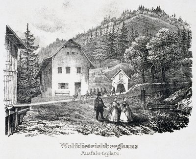 Saltgruva: Wolfdietrich-byggnaden och utgången från gruvan, i Durrnberg, Österrike av Unbekannt