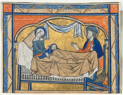 Miniatyr utskuren från en psalter: Födelsekyrkan, ca. 1270. av Unbekannt