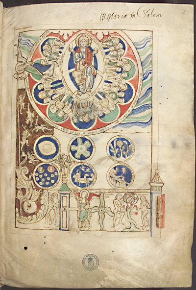 Miniatyr Början på Guds skapelse från Liber Scivias av Hildegard av Bingen, ca 1220 av Unbekannt