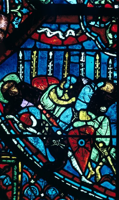 De blommande lansarnas mirakel, målat glas, Chartres katedral, Frankrike, c1225 av Unbekannt