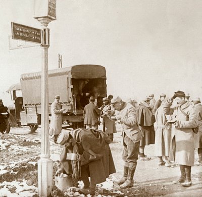 Mobilt kök på Voie Sacrée, Verdun, norra Frankrike, c1914-c1918. av Unbekannt