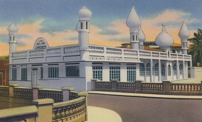 Muhammedanska moskén, Port of Spain, Trinidad, B.W.I., c1940-talet. av Unbekannt
