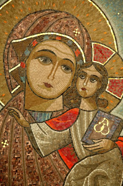 Koptiska klostret av den heliga jungfrun och Saint John Kame. Madonna och barn. av Unbekannt