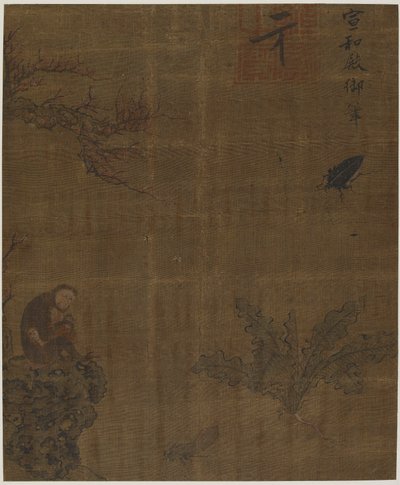 Apor, insekter och kål, möjligen Ming-dynastin, 1368-1644. av Unbekannt