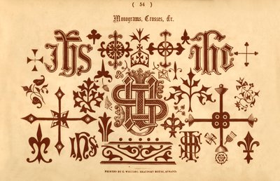 Monogram, kors etc., 1862 av Unbekannt