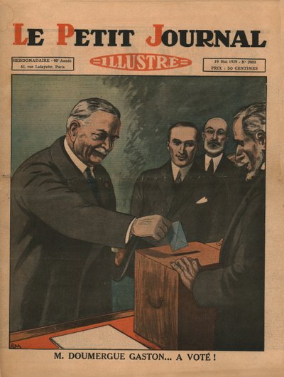 Monsieur Gaston Doumergue...har röstat!, 1929. av Unbekannt