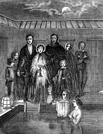 Mormondop genom total nedsänkning, Salt Lake City, Utah, 1853 av Unbekannt