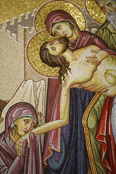 Mosaik av Kristi död i Heliga gravens kyrka, Jerusalem, Israel av Unbekannt