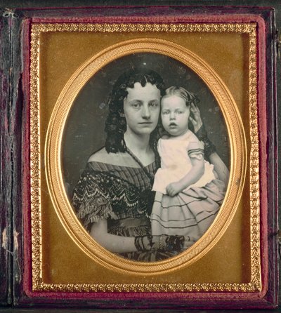 Mor och barn, ca. 1855. av Unbekannt