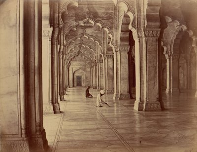Moti Masjid: Pärlmoskén i det inre av Fort Agra, 1860-70-talet. av Unbekannt