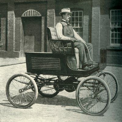 Motorbil utrustad med det nya lagringsbatteriet, 1902. av Unbekannt