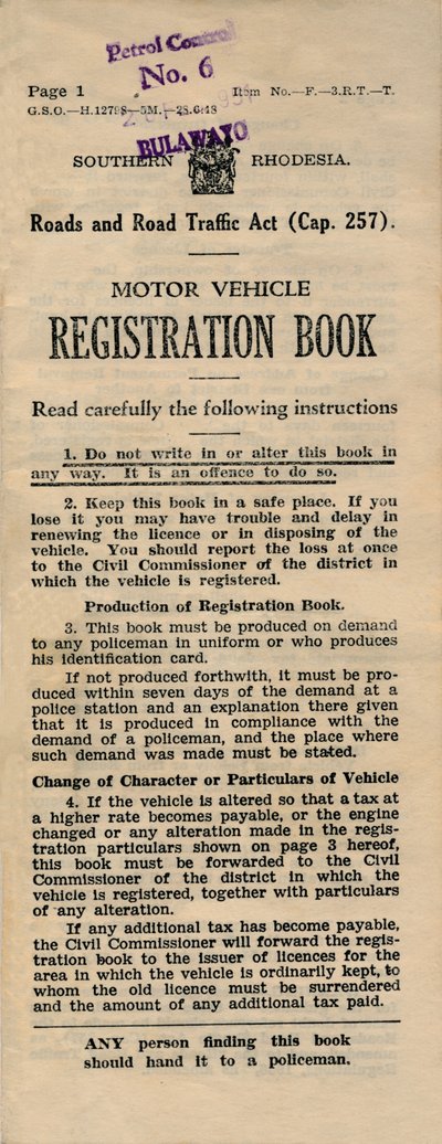 Registreringsbok för motorfordon, 1949 av Unbekannt