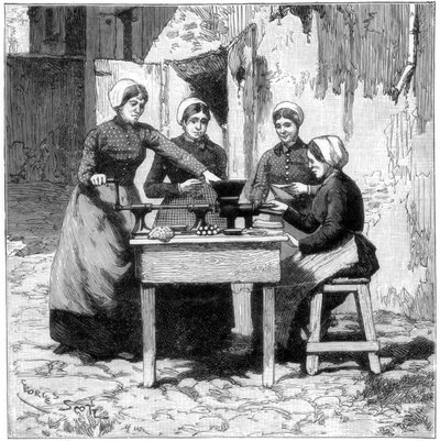 Formning av explosiva tuggummipatroner, Isleten, nära Fluelen, Schweiz, 1893 av Unbekannt